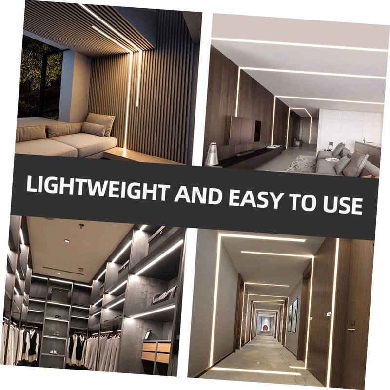 STOBAZA 8 Pack U Shape Aluminum LED Channel Kit with Clips and End Caps for Home Office Decor - Image 3